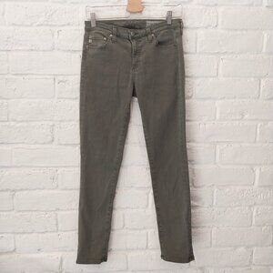 AG Adriano Goldschmied Jeans Womens 27 Green The Prima Mid Rise Cigarette Ankle,
